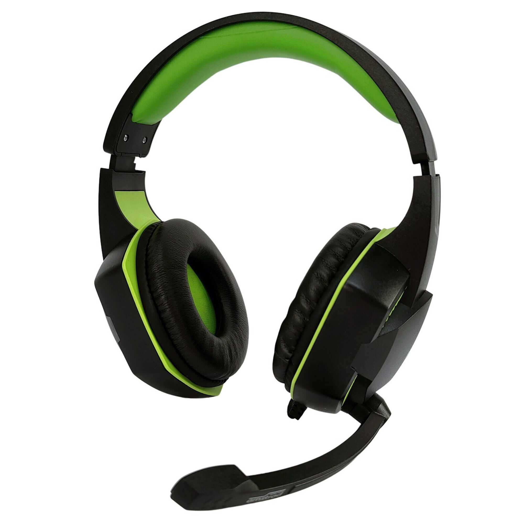 Amstrad Casque Pro Gamer Basic AMS H555 Vert avec Rétroéclairage LED - 40mm Power Bass avec Micro intégré, réglage Volume - Neuf