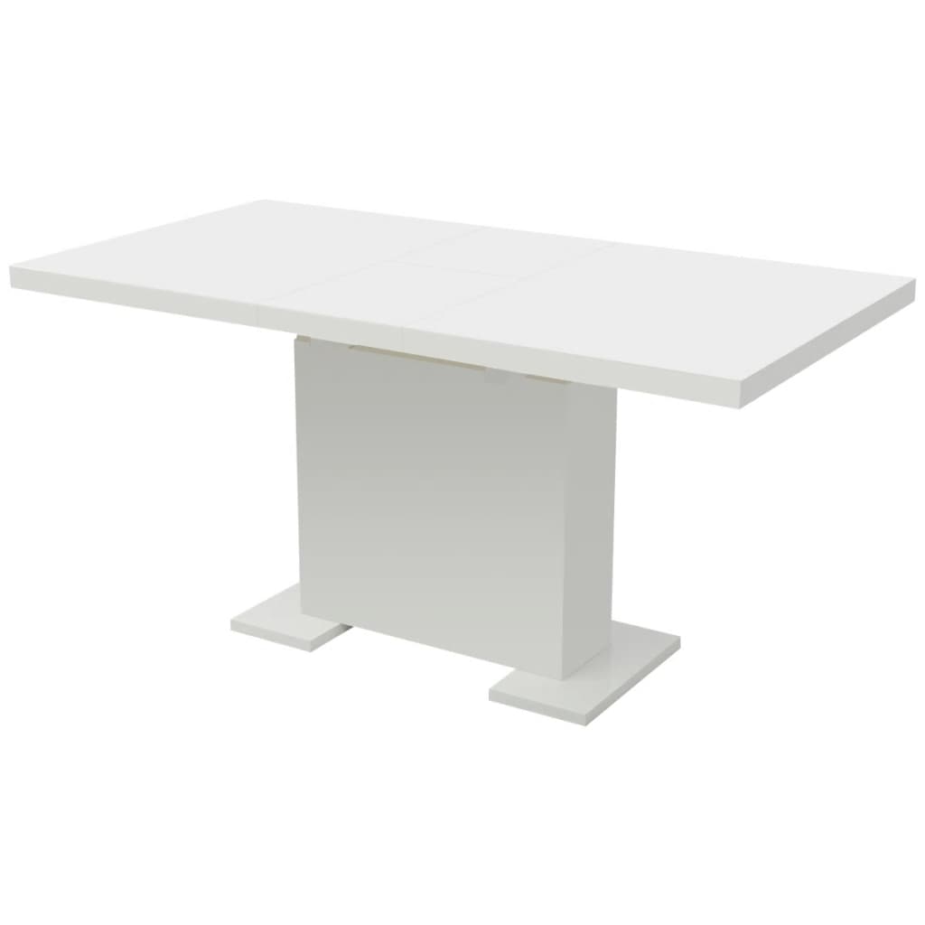 243548 vidaXL Table extensible de salle à manger Blanc brillant