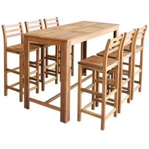 246671 vidaXL Table et chaises de bar 7 pcs Bois d'acacia massif - Publicité