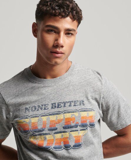 Superdry Homme T-shirt Classique Vintage Cooper Gris Taille: L  - Gris - male - L