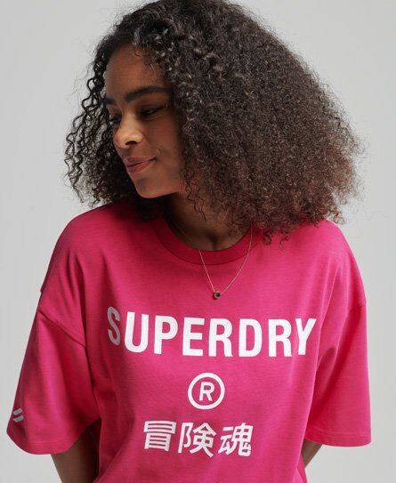 Superdry Femme T-shirt Code Core Sport Rose Taille: 36  - Rose - female - 36