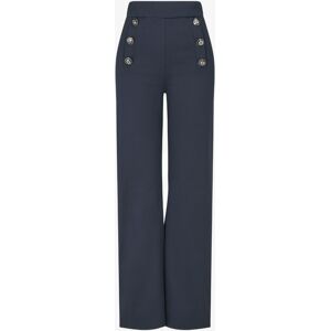 Stand-prive.com Pantalon uni a boutons decoratifs