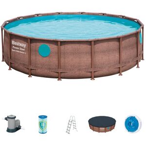 Bestway Piscine tubulaire ronde Power Steel Swim Vista Bestway - Ø 4,88 x H.1,22 m