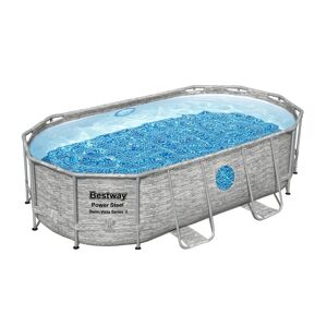 Bestway Piscine tubulaire ovale Power Steel Swim Vista Series II Bestway - 4,27 x 2,50 m - Décor pierre