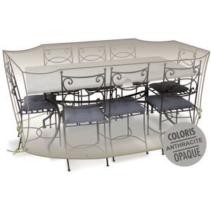 Morel Housse Cover'air Jardiline pour table + chaises 8-10 p - 290 x 130 x H.70 cm