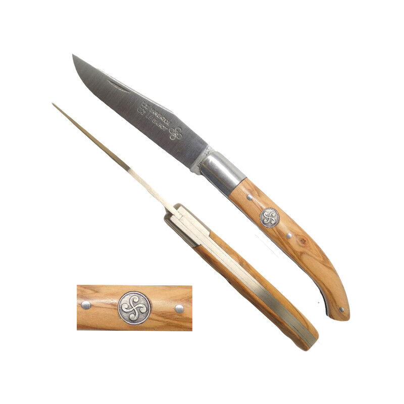 LAGUIOLE Couteau le Basque à manche en bois d'olivier