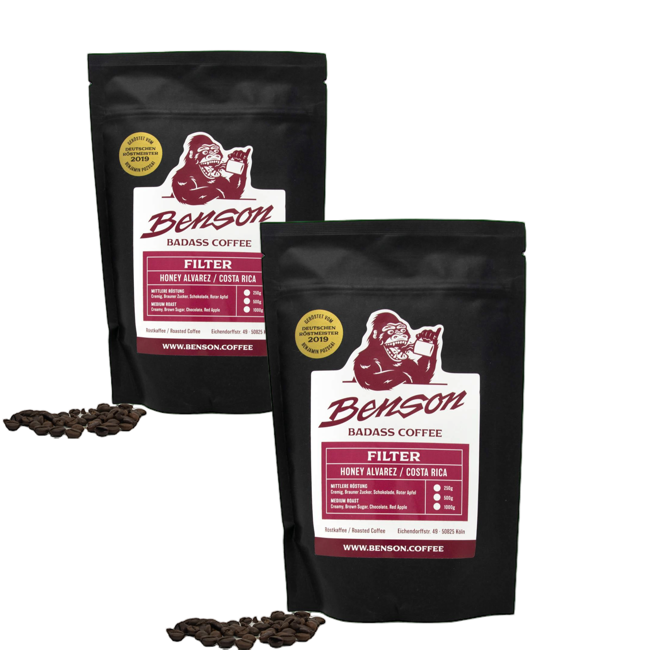 Benson Café en grain - Pack 2 x Honey Alvarez - Filtre Grains Pochette 500 g