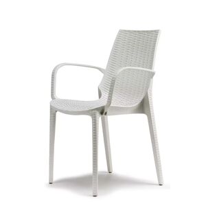 Scab design Chaise tissée design - LUCREZIA avec accoudoirs - deco Blanc