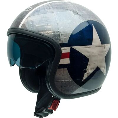 Nzi Casque Jet Rolling 4 Sun Aeronautica Glossy Grey / White XS - Publicité Nzi Casque Jet Rolling 4 Sun Aeronautica Glossy Grey / White XS - Publicité
