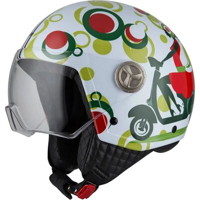 Nzi Casque Jet Zeta 2 Glossy Happy Scooter XS - Publicité Nzi Casque Jet Zeta 2 Glossy Happy Scooter XS - Publicité