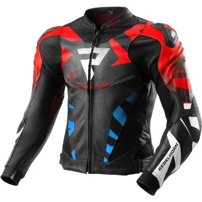 Rebelhorn Veste En Cuir Inferno Black / Blue / White / Red 48 - Publicité Rebelhorn Veste En Cuir Inferno Black / Blue / White / Red 48 - Publicité
