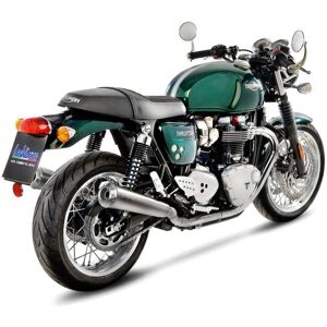 Leovince Classic Racer Triumph Thruxton 1200 Water Cooled 16 18 Ref15005 Homologated Stainless Steel Muffler Argente