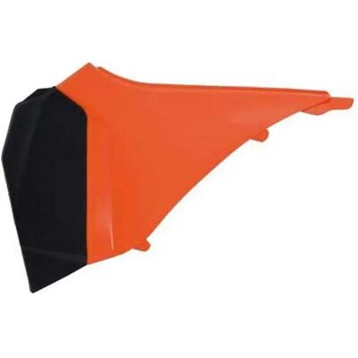 Cache boîte à air orange/noir Race Tech pour KTM 2011-2013 - Publicité Cache boîte à air orange/noir Race Tech pour KTM 2011-2013 - Publicité