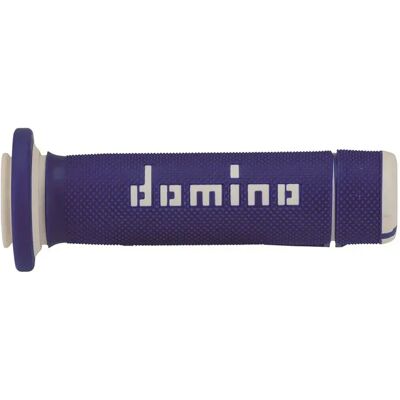 Poignées de guidon ATV Domino A180 - Bleu et blanc - Durable en caoutchouc - Publicité Poignées de guidon ATV Domino A180 - Bleu et blanc - Durable en caoutchouc - Publicité