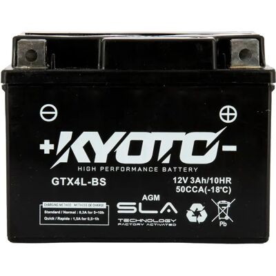 Kyoto Batterie Agm Gtx4l-bs Black One Size - Publicité Kyoto Batterie Agm Gtx4l-bs Black One Size - Publicité