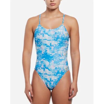 Maillot Hydrastrong Multi Print Cutout Nike - Filles - Bleu Photo - Publicité Maillot Hydrastrong Multi Print Cutout Nike - Filles - Bleu Photo - Publicité