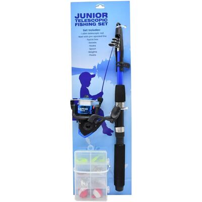 Catch Fishing Junior Bleu/Noir Kit de Pêche Télescopique - Ensemble de Pêche - Publicité Catch Fishing Junior Bleu/Noir Kit de Pêche Télescopique - Ensemble de Pêche - Publicité