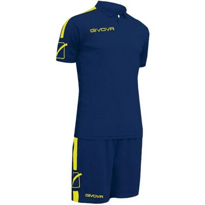 Givova Ensemble à Manches Courtes Play Blue / Fluor Yellow L Homme - Publicité Givova Ensemble à Manches Courtes Play Blue / Fluor Yellow L Homme - Publicité