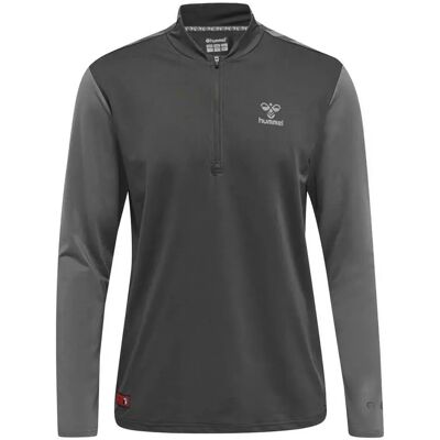 Hummel Chemise de Sport PRO GRID à Demi-Zip - Gris - T-shirt de sport - Publicité Hummel Chemise de Sport PRO GRID à Demi-Zip - Gris - T-shirt de sport - Publicité