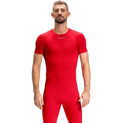UHLSPORT Baselayer Pro pour hommes - Manche courte - Rouge - L - Publicité UHLSPORT Baselayer Pro pour hommes - Manche courte - Rouge - L - Publicité