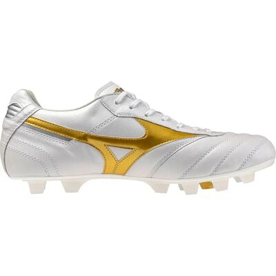 Mizuno Chaussures De Football Morelia Ii Japan Fg White / Football Gold / Galaxy Silver EU 46 Homme - Publicité Mizuno Chaussures De Football Morelia Ii Japan Fg White / Football Gold / Galaxy Silver EU 46 Homme - Publicité