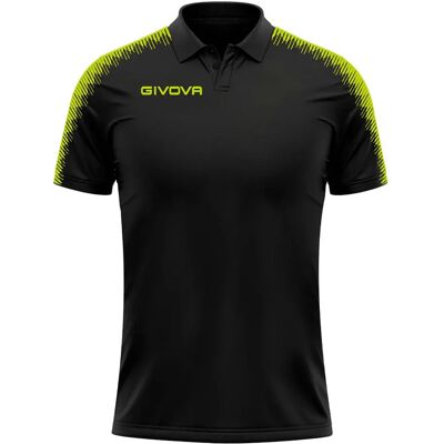 Givova Polo à Manches Courtes Club Black / Fluor Yellow 11-12 Années - Publicité Givova Polo à Manches Courtes Club Black / Fluor Yellow 11-12 Années - Publicité