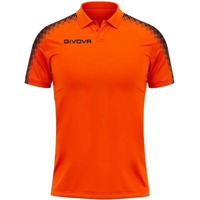 Givova Polo à Manches Courtes Club Fluor Orange / Black XL - Publicité Givova Polo à Manches Courtes Club Fluor Orange / Black XL - Publicité