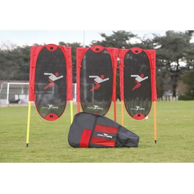 Kit d'entraînement de coup franc de football Precision Training - Ensemble de 3 hommes et poteaux - Publicité Kit d'entraînement de coup franc de football Precision Training - Ensemble de 3 hommes et poteaux - Publicité