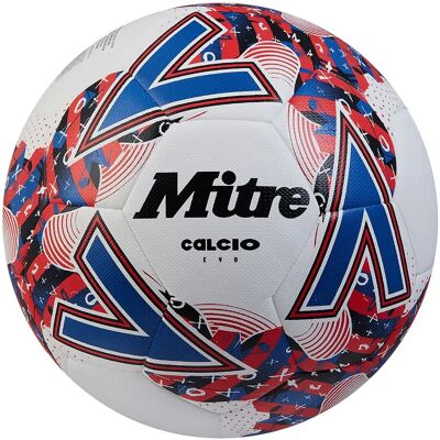 Mitre Ballon De Football Calcio Evo White / Black / Botn Blue 5 unisex - Publicité Mitre Ballon De Football Calcio Evo White / Black / Botn Blue 5 unisex - Publicité