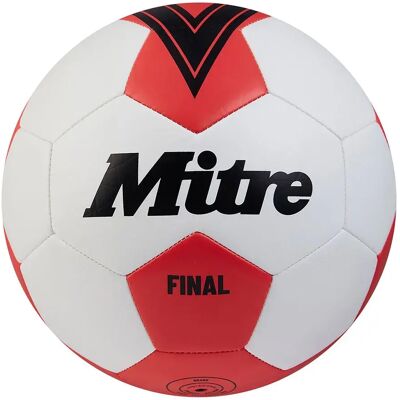 Mitre Ballon De Football Final White / Bib Red 3 - Publicité Mitre Ballon De Football Final White / Bib Red 3 - Publicité