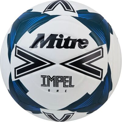Mitre Ballon De Football Impel One White / Black / Tidal Teal 5 - Publicité Mitre Ballon De Football Impel One White / Black / Tidal Teal 5 - Publicité