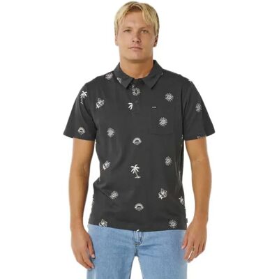 Rip Curl Polo à Manches Courtes Sessions Washed Black S Homme - Publicité Rip Curl Polo à Manches Courtes Sessions Washed Black S Homme - Publicité