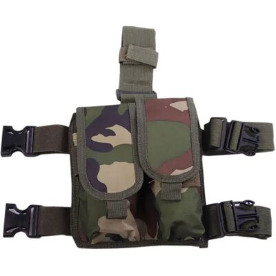 Airsoft Pochette Leg Double Mag Sheath Woodland One Size - Publicité Airsoft Pochette Leg Double Mag Sheath Woodland One Size - Publicité