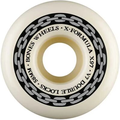 Bones Roues De Skateboard X-formula V7 Double Locks 4 Unités Off White 58 mm/97A unisex - Publicité Bones Roues De Skateboard X-formula V7 Double Locks 4 Unités Off White 58 mm/97A unisex - Publicité