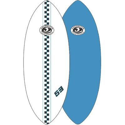 Cbc Skimboard Fiberglass 53.5´´ White / Light Blue 135.9 cm unisex - Publicité Cbc Skimboard Fiberglass 53.5´´ White / Light Blue 135.9 cm unisex - Publicité