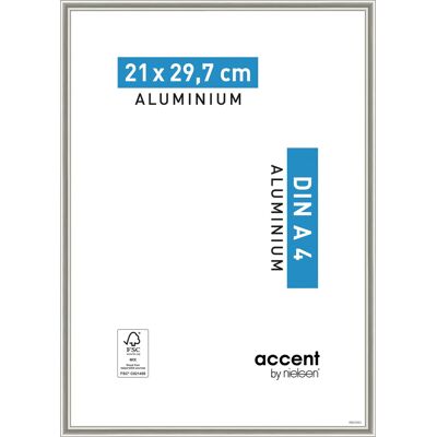 NIELSEN Cadre Nickel, l.21 x H.29.7 cm, aluminium gris - Publicité NIELSEN Cadre Nickel, l.21 x H.29.7 cm, aluminium gris - Publicité