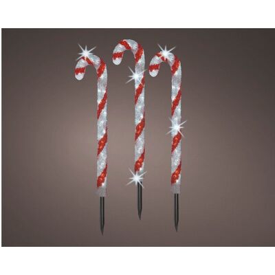KAEMINGK Deco noel, 3 Sucre D'Orge Lumineux 61 Cm - Publicité KAEMINGK Deco noel, 3 Sucre D'Orge Lumineux 61 Cm - Publicité