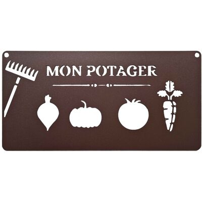 Louis Moulin Pancarte décorative en métal "Mon potager - 25x12,5cm - fer vieilli - Publicité Louis Moulin Pancarte décorative en métal "Mon potager - 25x12,5cm - fer vieilli - Publicité