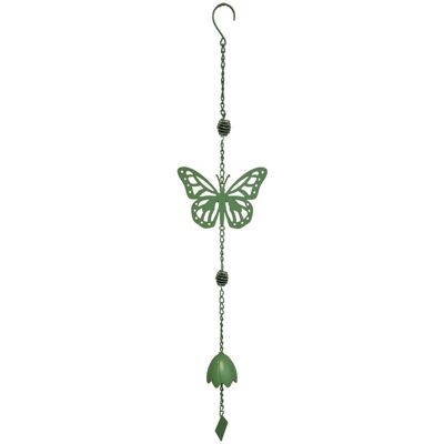 Louis Moulin Carillon papillon vert pâle 17,5 x 6,5 x 92 cm - acier époxy - cloche décorative - Publicité Louis Moulin Carillon papillon vert pâle 17,5 x 6,5 x 92 cm - acier époxy - cloche décorative - Publicité
