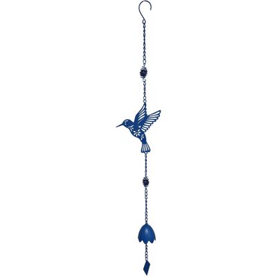 Louis Moulin Carillon colibri bleu 17,5 x 6,5 x 92 cm - acier époxy - cloche décorative - Publicité Louis Moulin Carillon colibri bleu 17,5 x 6,5 x 92 cm - acier époxy - cloche décorative - Publicité