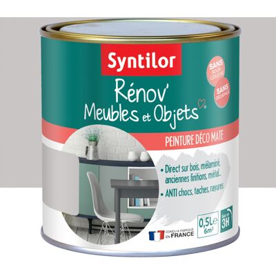 SYNTILOR Rénov' Peinture grise pierre pour meubles - Publicité SYNTILOR Rénov' Peinture grise pierre pour meubles - Publicité
