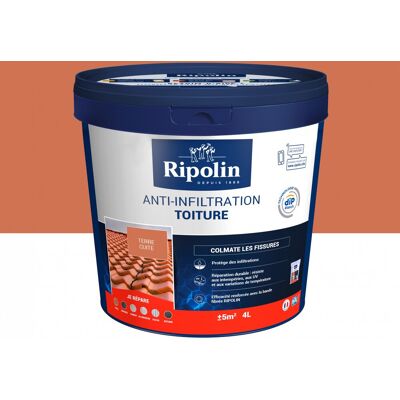 Revêtement imperméabilisant terracotta RIPOLIN - Toit - 4L - Publicité Revêtement imperméabilisant terracotta RIPOLIN - Toit - 4L - Publicité