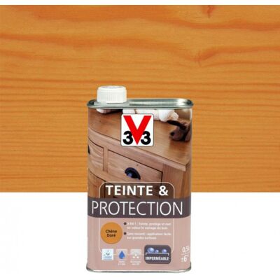 Teinte et protection V33, 0.5 l, chêne doré mat - Publicité Teinte et protection V33, 0.5 l, chêne doré mat - Publicité