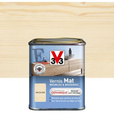 V33 Vernis pour bois & meubles - Mat - 0,25L - Publicité V33 Vernis pour bois & meubles - Mat - 0,25L - Publicité