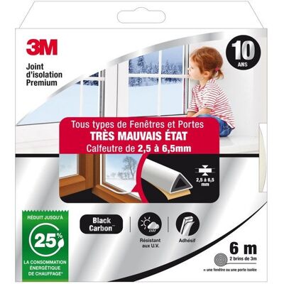 Joint blanc pour porte/fenêtre - 2,5-6,5 mm, 6 m, Universel - Publicité Joint blanc pour porte/fenêtre - 2,5-6,5 mm, 6 m, Universel - Publicité