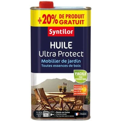 SYNTILOR Huile naturel mat pour mobilier de jardin, 1L avec 20% gratuit - Publicité SYNTILOR Huile naturel mat pour mobilier de jardin, 1L avec 20% gratuit - Publicité