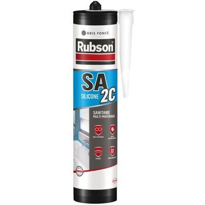 Mastic sanitaire silicone acetique RUBSON gris foncé cartouche 280ml - Publicité Mastic sanitaire silicone acetique RUBSON gris foncé cartouche 280ml - Publicité