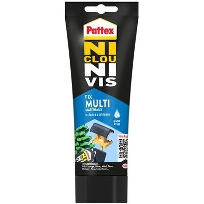 Colle fixation int/ext polymere pattex ni clou ni vis blanc tube 334g - Publicité Colle fixation int/ext polymere pattex ni clou ni vis blanc tube 334g - Publicité