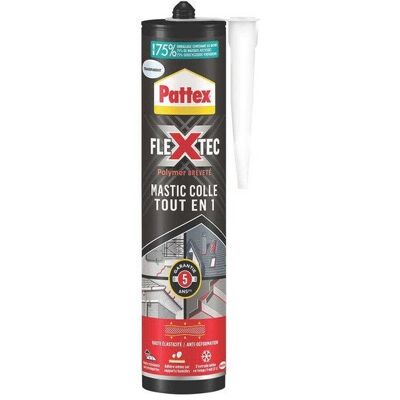 Colle joint int/ext polymere pattex flextec transp cartouche 389g - Publicité Colle joint int/ext polymere pattex flextec transp cartouche 389g - Publicité