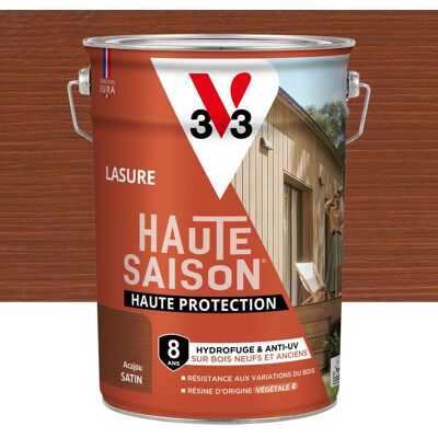 Lasure V33 Haute saison 8 ans acajou satiné 5L - Publicité Lasure V33 Haute saison 8 ans acajou satiné 5L - Publicité